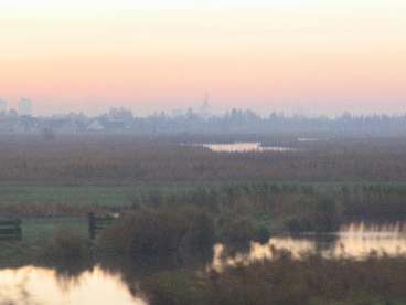 landschap uit het raam van de trein